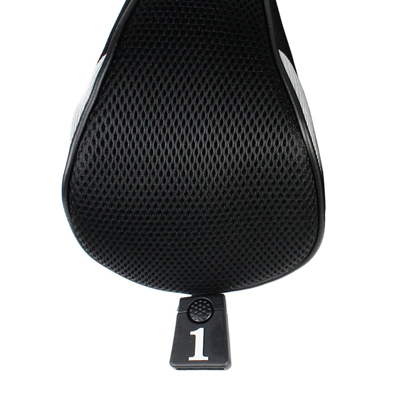 Andux 4pcs/Set Mesh Golf 460cc Driver Fairway Wood Club Head Covers Long Neck with No. Tags Black/Black - Image 3